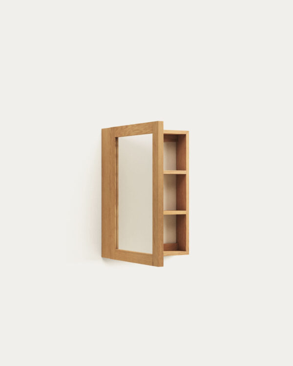 Armario con espejo de baño Plubia de madera maciza de teca 50 x 70 cm