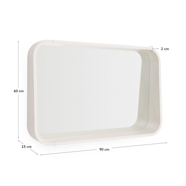 Espejo Salaya de madera contrachapada de fresno con acabado lacado beige 90 x 60 cm
