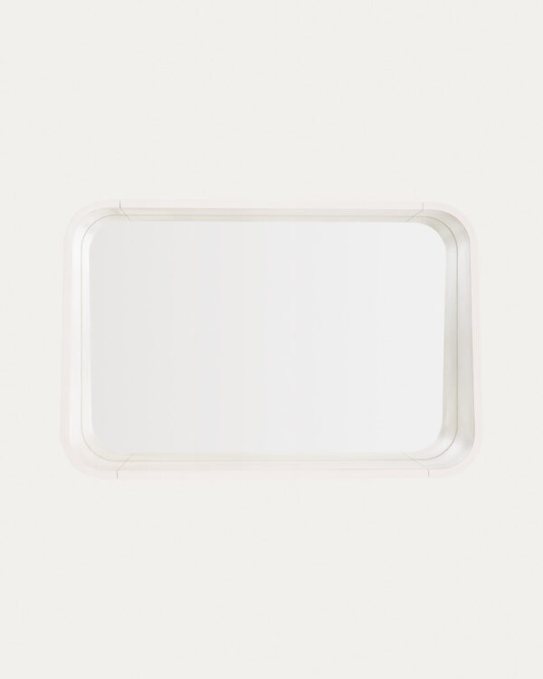 Espejo Salaya de madera contrachapada de fresno con acabado lacado beige 90 x 60 cm