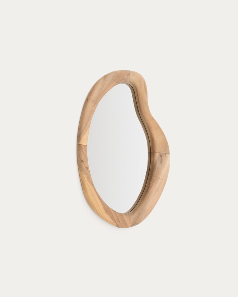 Espejo Selem de madera de mungur con acabado natural 68 x 44 cm