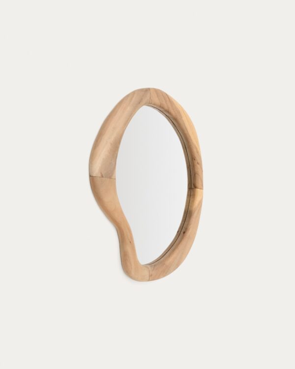 Espejo Selem de madera de mungur con acabado natural 68 x 44 cm