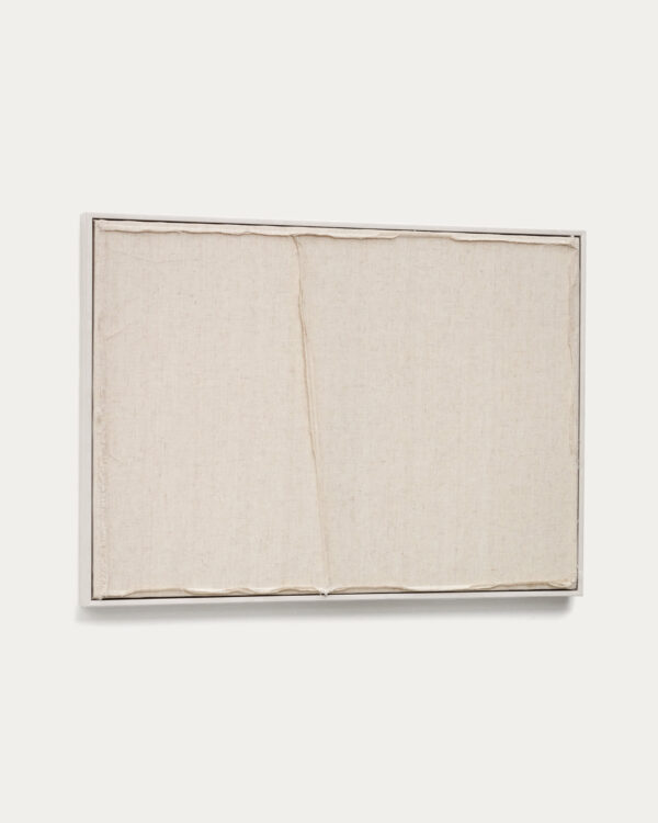 Cuadro Maha blanco con línea horizontal 52 x 72 cm
