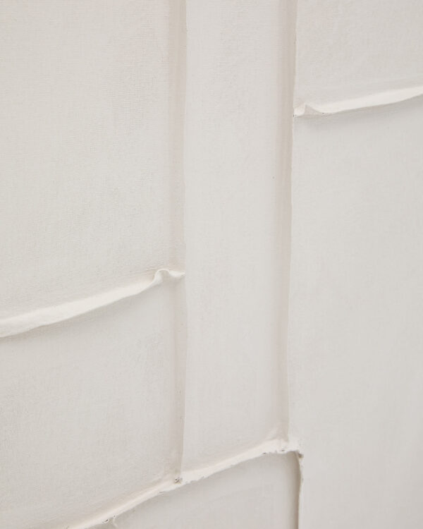 Cuadro Klis de lino con formas geométricas blanco 60 x 90 cm