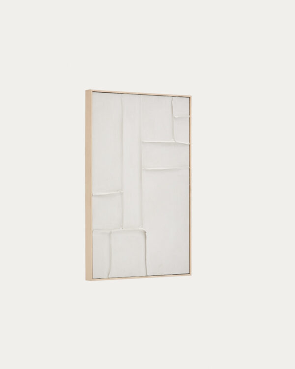 Cuadro Klis de lino con formas geométricas blanco 60 x 90 cm