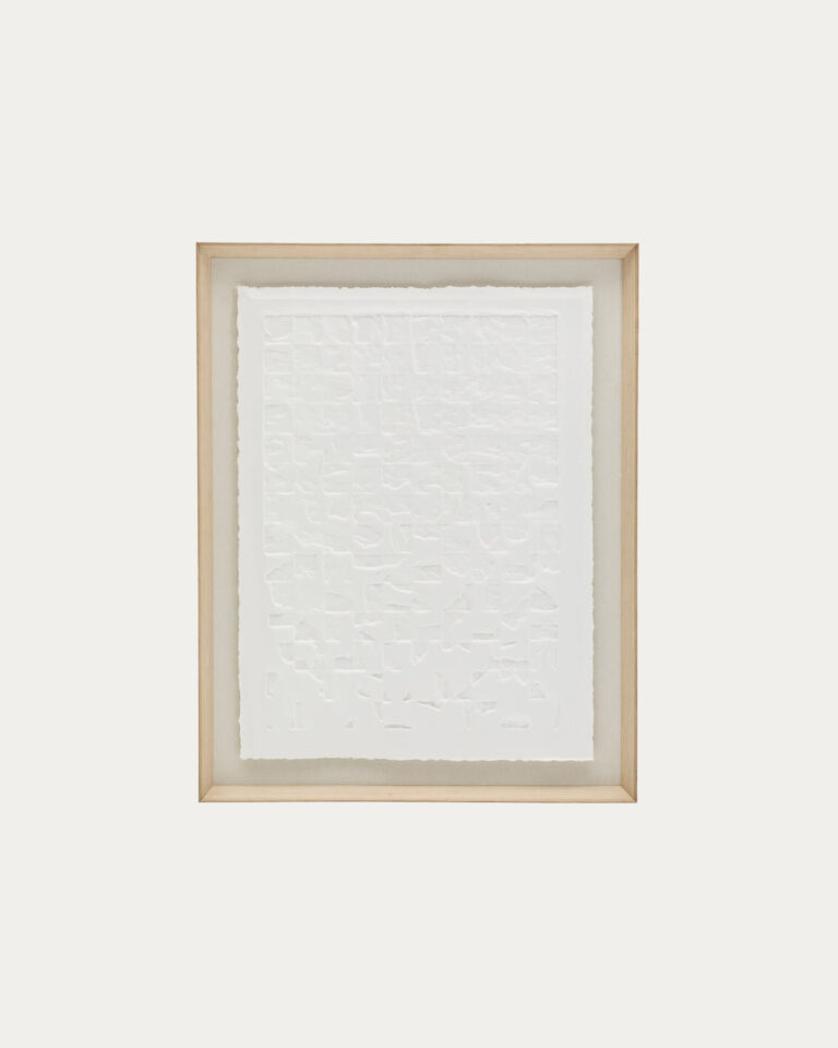 Cuadro Annia de papel maché blanco 90 x 70 cm