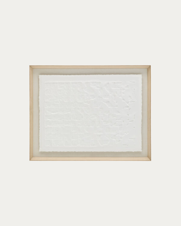 Cuadro Annia de papel maché blanco 90 x 70 cm