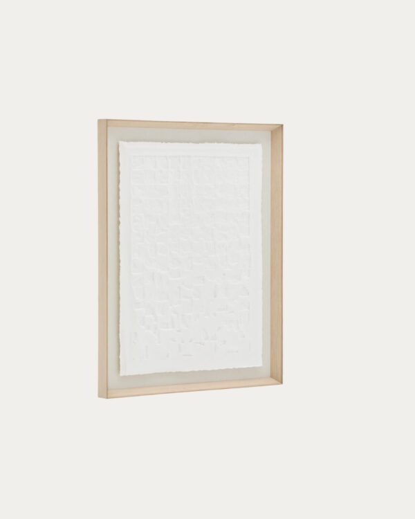 Cuadro Annia de papel maché blanco 90 x 70 cm