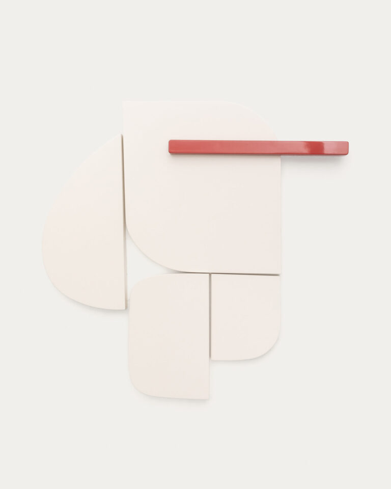 Panel mural Danei blanco y rojo 65 x 60 cm