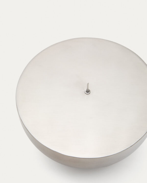 Candelabro grande Quira de acero inoxidable plateado