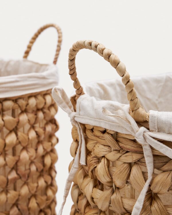 Set Tressa de 2 cestos de ropa de fibras naturales 50 cm / 60 cm