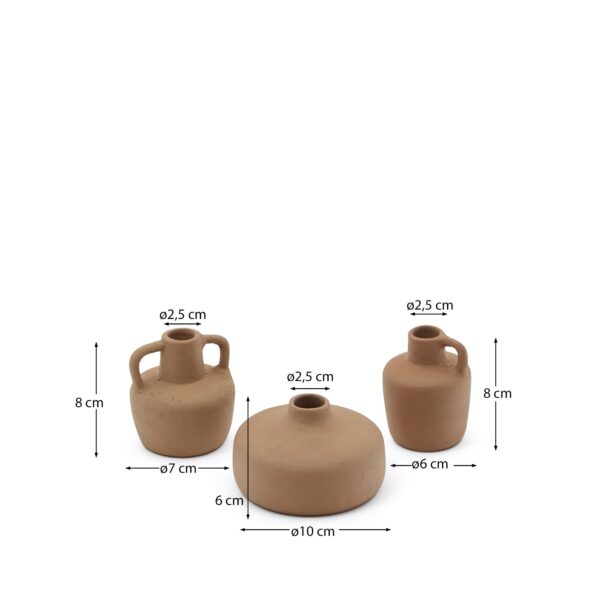 Set Sofra de 3 jarrones de terracota 6 cm / 7 cm / 10 cm