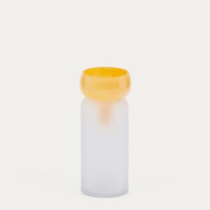 Jarrón Kelse de vidrio transparente y naranja 30,5 cm