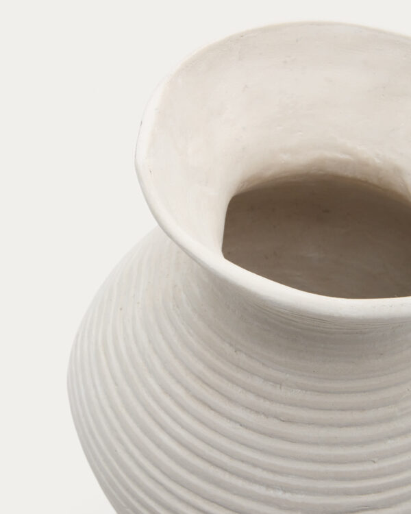 Jarrón Pria de papel maché blanco 51 cm