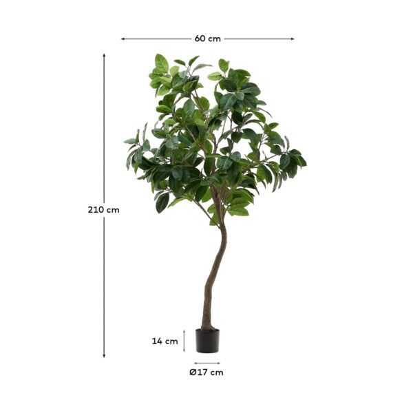 Árbol artificial Ficus con maceta negra 210 cm
