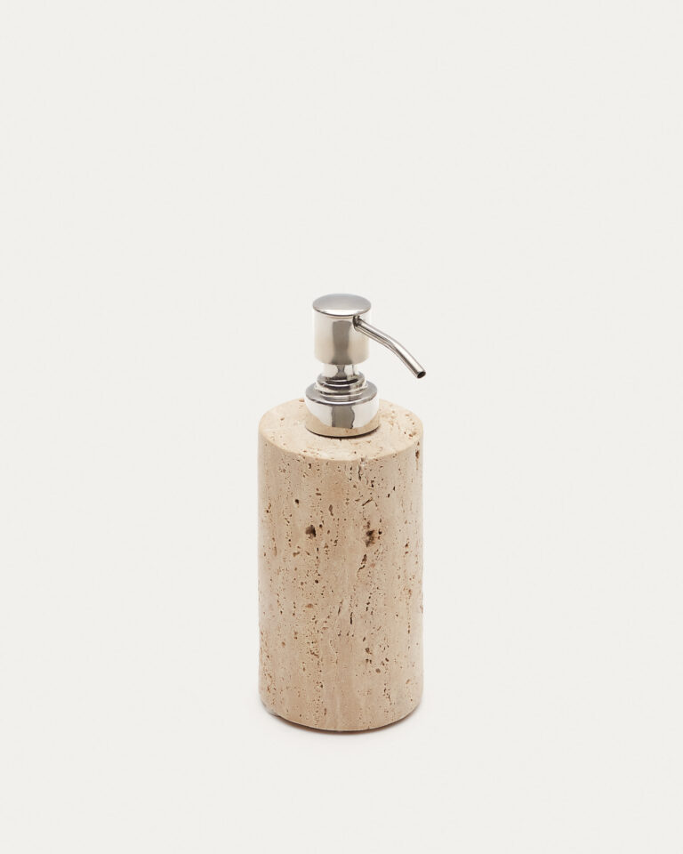 Dispensador de jabón Macre de travertino beige