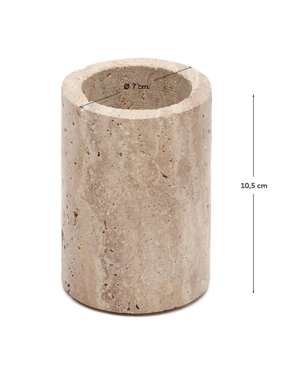 Portacepillos Macre de travertino beige