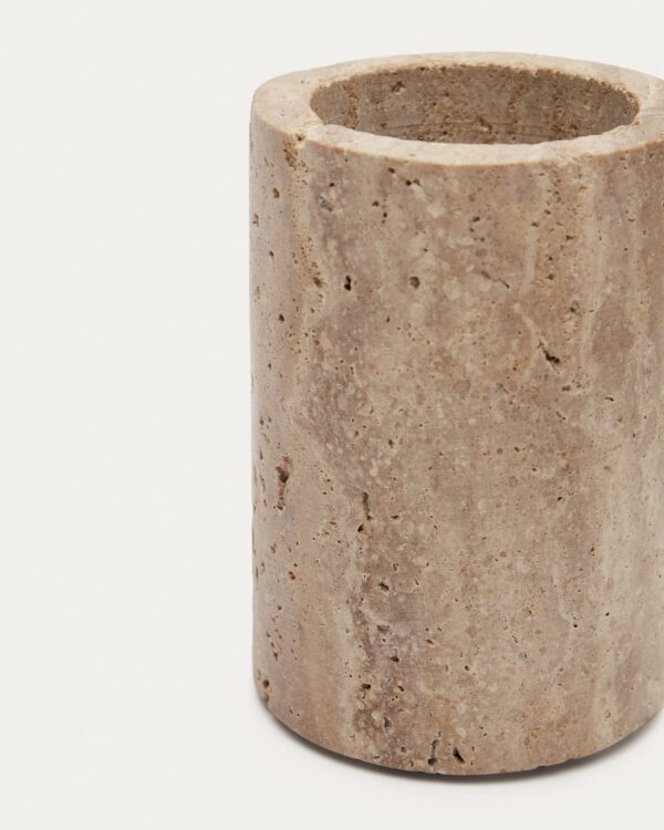 Portacepillos Macre de travertino beige