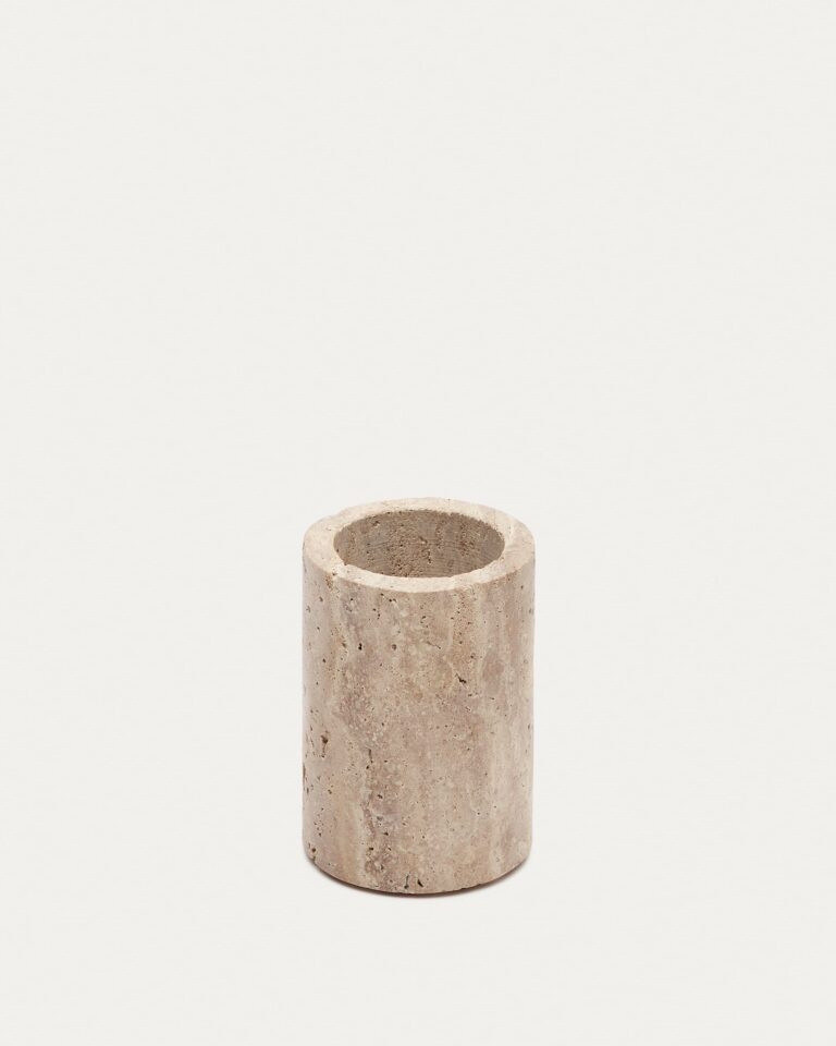 Portacepillos Macre de travertino beige