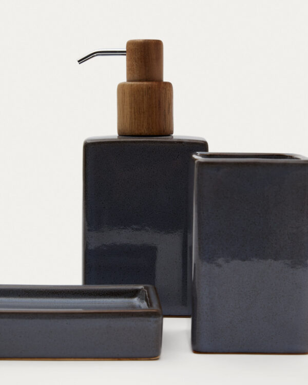 Portacepillos Silvet de gres gris