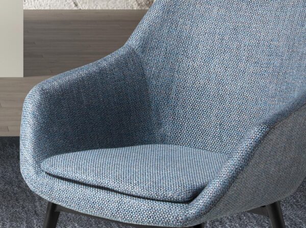 Silla tela azul grisáceo jaspeado