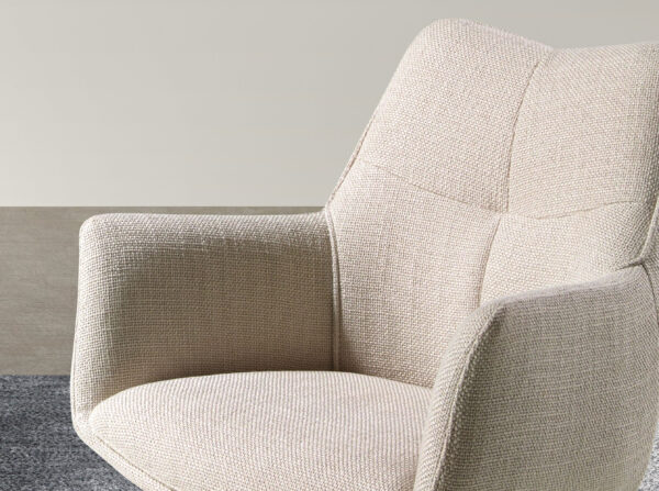 Silla giratoria tela crema