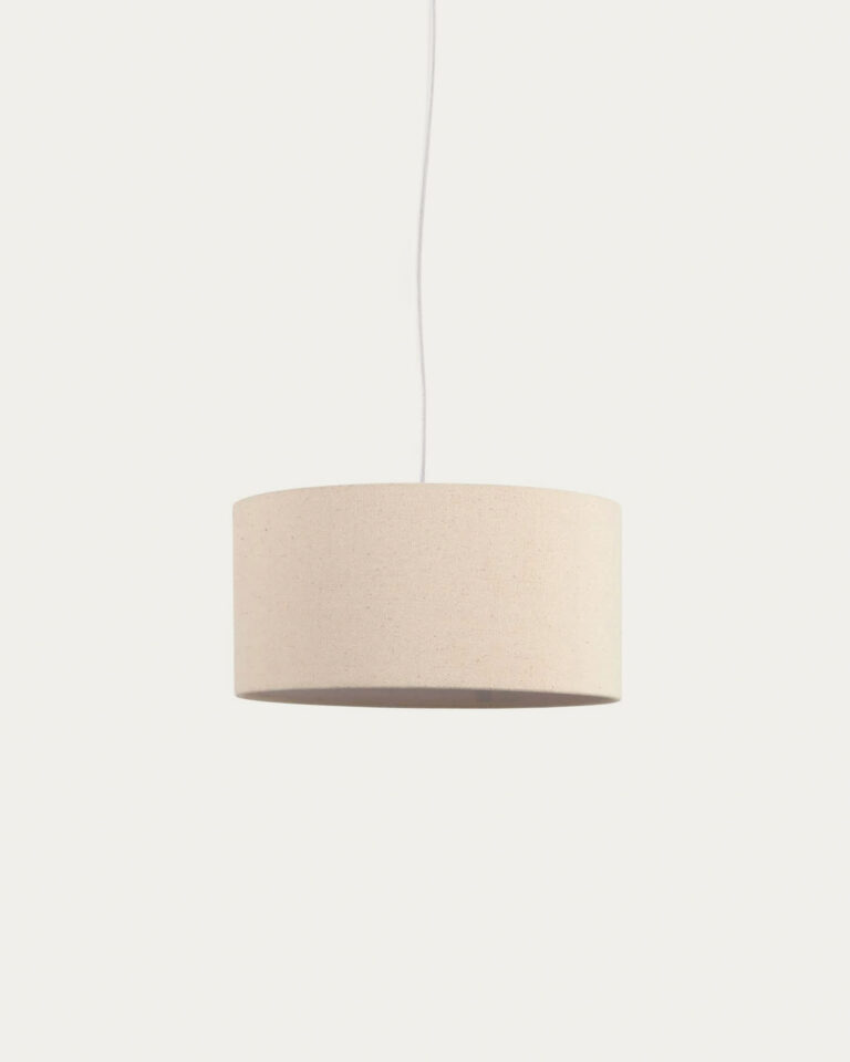 Pantalla para lámpara de techo pequeño Nazli de lino con acabado beige Ø 40 cm