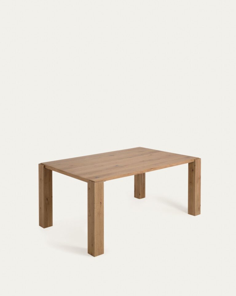 Mesa Deyanira de chapa de roble y patas de madera maciza de roble 160 x 90 cm