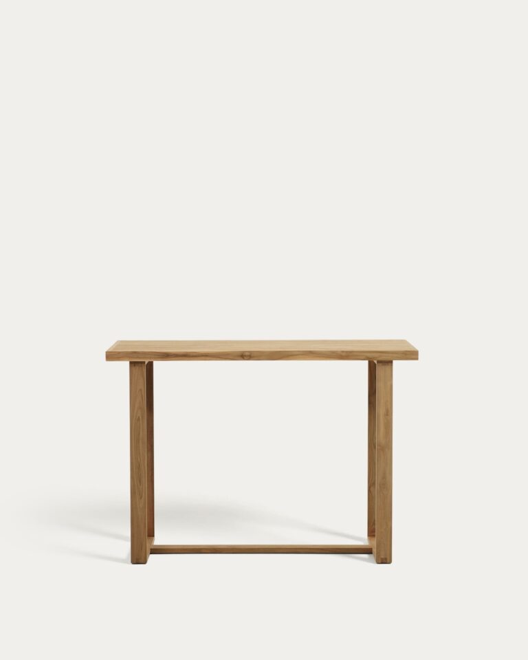 Mesa alta 100% exterior Canadell de madera maciza de teca reciclada 140 x 70 cm