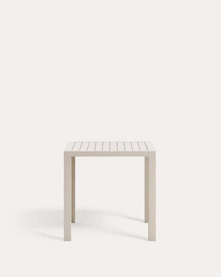 Mesa de exterior Culip de aluminio con acabado blanco 77 x 77 cm
