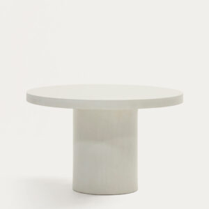 Mesa redonda Aiguablava de cemento blanco Ø 120 cm