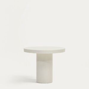 Mesa redonda Aiguablava de cemento blanco Ø 90 cm