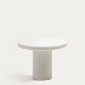 Mesa redonda Addaia de cemento blanco Ø90 cm
