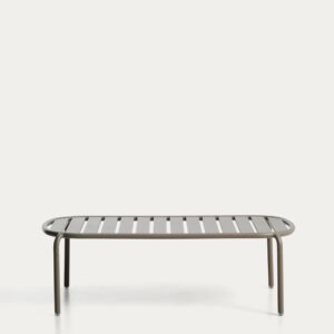 Mesa de centro exterior Joncols de aluminio con acabado pintado topo Ø 113 x 65 cm