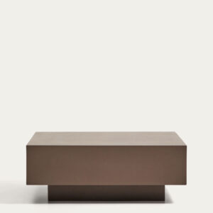 Mesa de centro Rustella de cemento marrón 80 x 60 cm