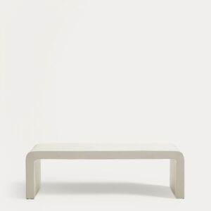 Mesa de centro Aiguablava de cemento blanco 135 x 65 cm