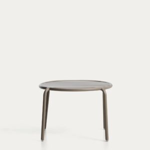 Mesa auxiliar de exterior Joncols de aluminio con acabado pintado topo Ø 60 cm