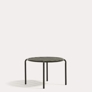 Mesa auxiliar de exterior Joncols de aluminio con acabado pintado verde Ø 60 cm