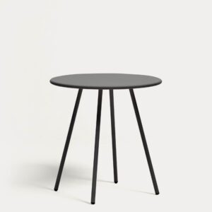Mesa redonda de exterior Montjoi de acero con acabado gris Ø 70 cm