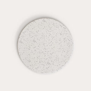 Sobre de mesa redonda de exterior Saura de terrazzo blanco Ø 70 cm