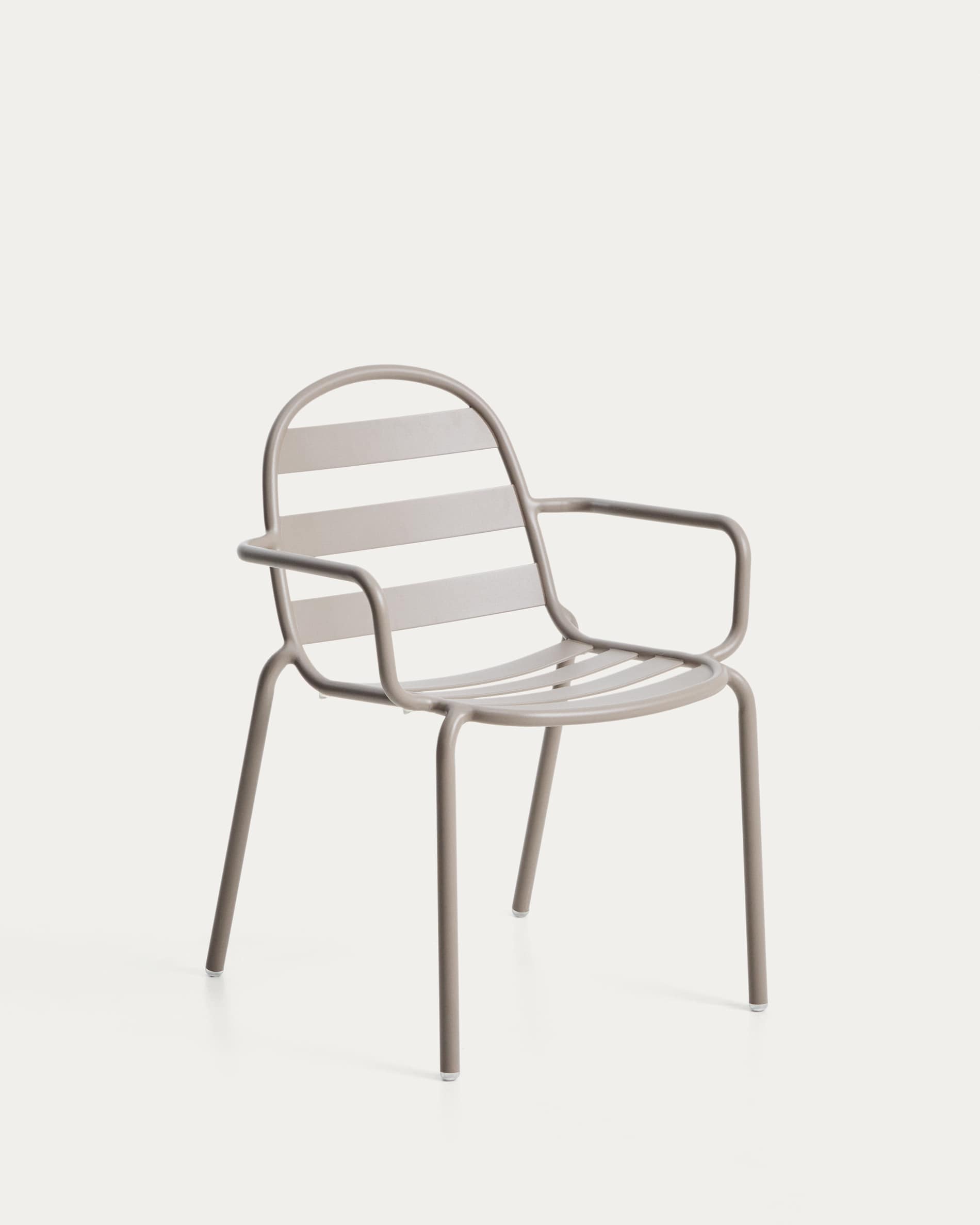 Silla apilable de exterior Joncols de aluminio con acabado pintado topo