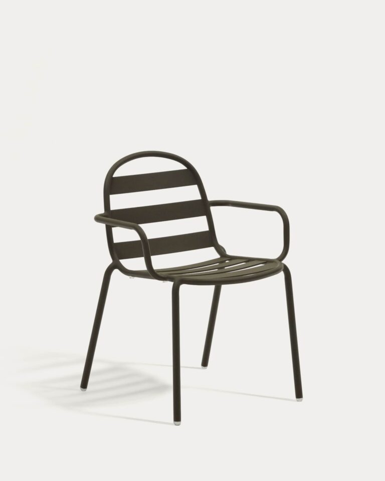 Silla apilable de exterior Joncols de aluminio con acabado pintado verde