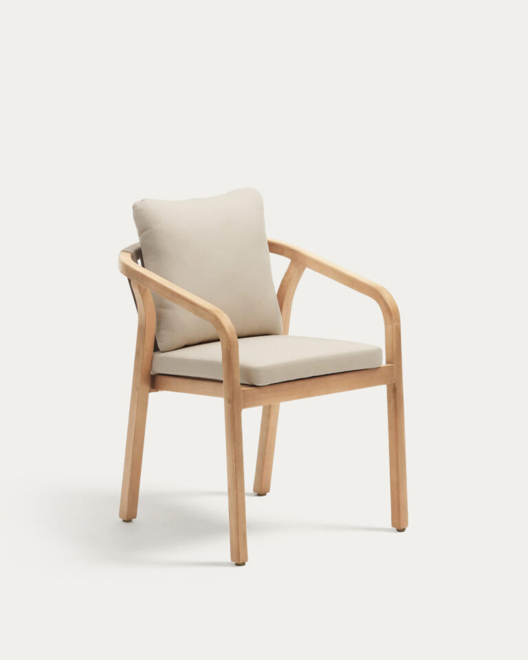 Silla apilable Malaret de madera maciza de eucalipto y cuerda beige FSC 100%