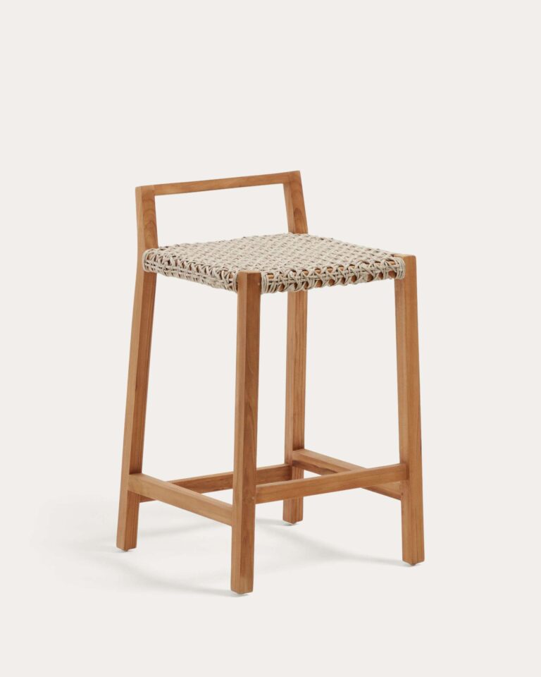 Taburete Giverola de madera maciza de teca 67,5 cm