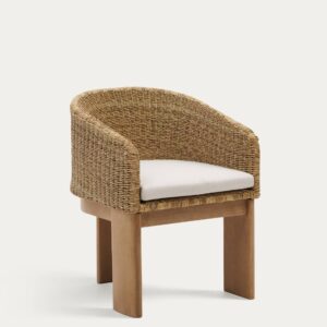Silla Xoriguer de ratán sintético y madera maciza de eucalipto FSC 100%
