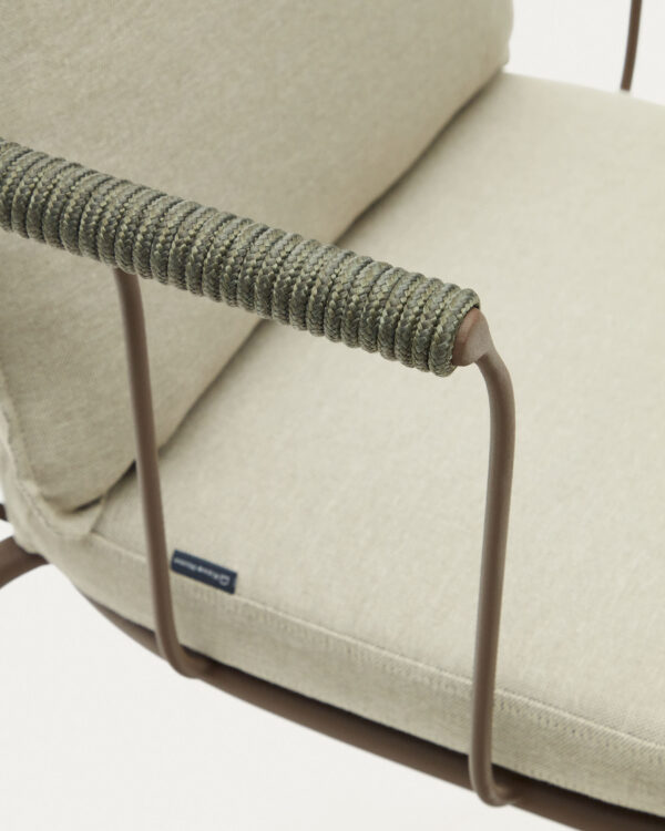 Taburete apilable Salguer de cuerda y acero con acabado pintado marrón 66 cm
