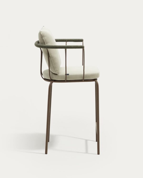Taburete apilable Salguer de cuerda y acero con acabado pintado marrón 66 cm