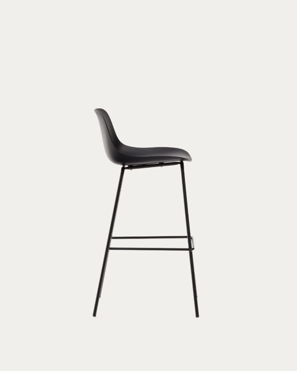 Taburete Altea negro y patas de acero con acabado negro 75 cm