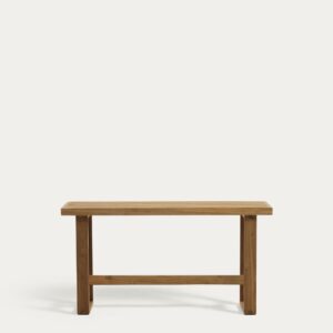 Banco alto 100% exterior Canadell de madera maciza de teca reciclada 130 cm