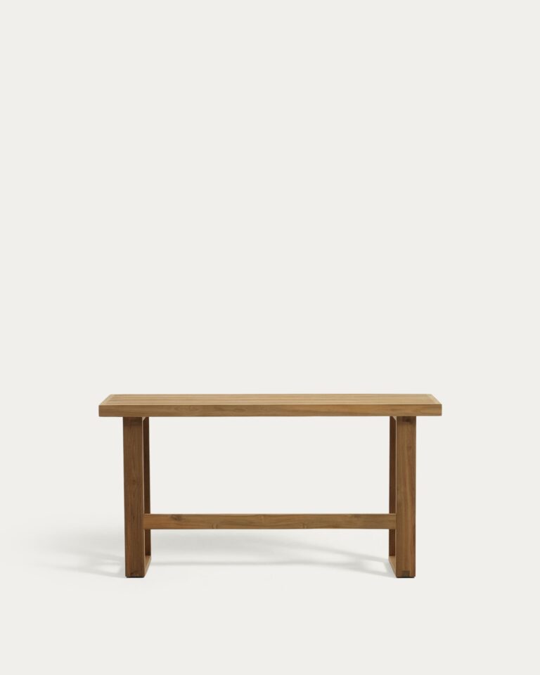 Banco alto 100% exterior Canadell de madera maciza de teca 130 cm