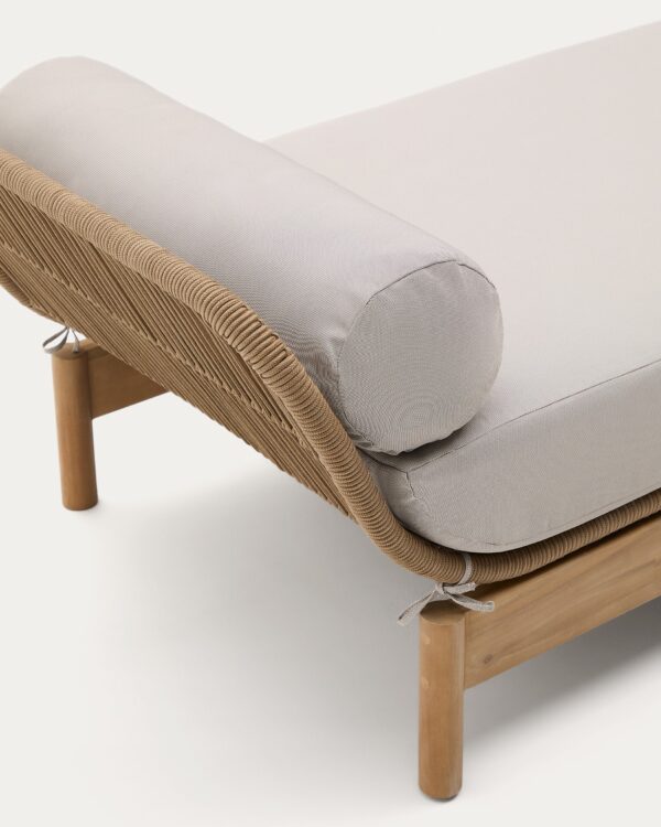 Tumbona Catalina de cuerda beige y madera maciza de acacia FSC 100%